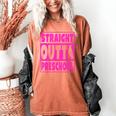 Straight Outta Preschool Class Graduation Pink Women's Comfort Colors T-Shirt Yam