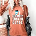 I Survived Fourth Grade Graduation Kids Owl Grad Women's Comfort Colors T-Shirt Yam