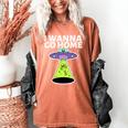 I Wanna Go Home Introvert UFO UAP Flying Saucer Trippy Alien Women's Comfort Colors T-Shirt Yam I Wanna Go Home Introvert UFO UAP Flying Saucer Trippy Alien Women's Comfort Colors T-Shirt Yam