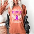 I Wear Purple In Memory Of My Dad Pancreatic Cancer Women's Comfort Colors T-Shirt Yam I Wear Purple In Memory Of My Dad Pancreatic Cancer Women's Comfort Colors T-Shirt Yam