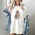 Book Christmas Tree Book Lover Teacher Librarian Men Women Women's Comfort Colors T-Shirt Ivory