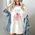 Bookish Babes Club Cute Pink Book Stack With Bow Women's Comfort Colors T-Shirt Ivory