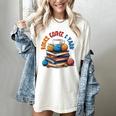 “Books Coffee & Yarn Enthusiast Cozy Reader Women's Comfort Colors T-Shirt Ivory