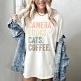 Camera Books Cats And Coffee Lover Photography Men Women Women's Comfort Colors T-Shirt Ivory Camera Books Cats And Coffee Lover Photography Men Women Women's Comfort Colors T-Shirt Ivory