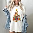 Christmas Tree Bookshelf Book Lover Library Men Women Kids Women's Comfort Colors T-Shirt Ivory