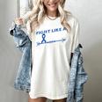 Colon Cancer Awareness Month Memory Loss Blue Ribbon Women's Comfort Colors T-Shirt Ivory