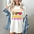 Crochet Coffee Reading Books Crocheter Crocheting Women's Comfort Colors T-Shirt Ivory