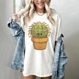 Cute Golden Barrel Cactus Introvert Distressed Women's Comfort Colors T-Shirt Ivory Cute Golden Barrel Cactus Introvert Distressed Women's Comfort Colors T-Shirt Ivory