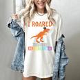 Dinosaur Graduation I Roared Through Kindergarten T-Shirt Women's Comfort Colors T-Shirt Ivory