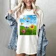Frutiger Aero Aesthetic Tech Scenery Fishes Sunflower Women's Comfort Colors T-Shirt Ivory Frutiger Aero Aesthetic Tech Scenery Fishes Sunflower Women's Comfort Colors T-Shirt Ivory