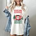 Give Me Coffee And Holiday Movies Introvert Christmas Women's Comfort Colors T-Shirt Ivory Give Me Coffee And Holiday Movies Introvert Christmas Women's Comfort Colors T-Shirt Ivory