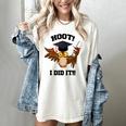 Hoot I Did It Grad Owl Holding Graduation Diploma Congrats Women's Comfort Colors T-Shirt Ivory