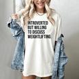 Introverted Weightlifter Gym Weightlifting Introvert Women's Comfort Colors T-Shirt Ivory