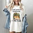 I Just Want To Read Books And Pet Cats Cat Lover Women's Comfort Colors T-Shirt Ivory