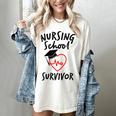 Nursing School Survivor Women Graduation RN Gift Shirt Women's Comfort Colors T-Shirt Ivory