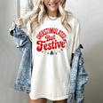 Overstimulated But Festive – Christmas Introvert Humor Women's Comfort Colors T-Shirt Ivory Overstimulated But Festive – Christmas Introvert Humor Women's Comfort Colors T-Shirt Ivory