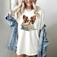 Papillon Books Reading Dog Breed Graphic For Men Women Kids Women's Comfort Colors T-Shirt Ivory Papillon Books Reading Dog Breed Graphic For Men Women Kids Women's Comfort Colors T-Shirt Ivory