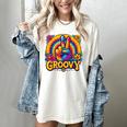 Peace Sign Groovy Vibes Costume Nostalgia Tie Dye Fashion Women's Comfort Colors T-Shirt Ivory