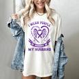 Purple In Memory Of My Husband Pancreatic Cancer Awareness Women's Comfort Colors T-Shirt Ivory Purple In Memory Of My Husband Pancreatic Cancer Awareness Women's Comfort Colors T-Shirt Ivory
