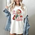 He Sees What You'Ve Been Reading Bookish Christmas Humor Women's Comfort Colors T-Shirt Ivory He Sees What You'Ve Been Reading Bookish Christmas Humor Women's Comfort Colors T-Shirt Ivory