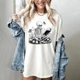Skeleton Reading Book Floral Dark For Book Lovers Women's Comfort Colors T-Shirt Ivory