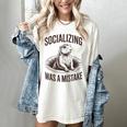 Socializing Was a Mistake Prairie Dog Introverts Humor Women's Comfort Colors T-Shirt Ivory