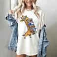 Teacher Shirt Giraffe Holding Books Bookworm Librarian Women's Comfort Colors T-Shirt Ivory Teacher Shirt Giraffe Holding Books Bookworm Librarian Women's Comfort Colors T-Shirt Ivory