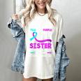 Teal & Purple In Memory Of My Sister Suicide Prevention Women's Comfort Colors T-Shirt Ivory Teal & Purple In Memory Of My Sister Suicide Prevention Women's Comfort Colors T-Shirt Ivory