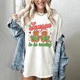 Tis The Season Book Reading Gingerbread Teacher Librarian Women's Comfort Colors T-Shirt Ivory