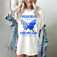 I Wear Blue In Memory For My Son Colon Cancer Awareness Women's Comfort Colors T-Shirt Ivory