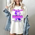I Wear Purple In Memory Of My Husband Pancreatic Cancer Premium Tri-Blend Women's Comfort Colors T-Shirt Ivory