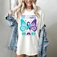 I Wear Teal And Purple In Memory Of My Dad Women's Comfort Colors T-Shirt Ivory