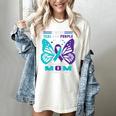 I Wear Teal And Purple In Memory Of My Mom Women's Comfort Colors T-Shirt Ivory I Wear Teal And Purple In Memory Of My Mom Women's Comfort Colors T-Shirt Ivory