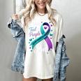 I Wear Teal And Purple In Memory My Son Suicide Prevention Women's Comfort Colors T-Shirt Ivory I Wear Teal And Purple In Memory My Son Suicide Prevention Women's Comfort Colors T-Shirt Ivory
