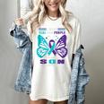 I Wear Teal And Purple In Memory Of My Son Women's Comfort Colors T-Shirt Ivory