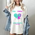 I Wear Teal And Purple In Memory Of My Uncle Mental Health Women's Comfort Colors T-Shirt Ivory