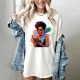 Woman Reading Book Lover Geometric Girl Afro History Women's Comfort Colors T-Shirt Ivory
