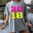 2018 Big Neon Numbers For The New Year Or Graduation Women's Comfort Colors T-Shirt Gray