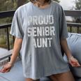 2018 Senior Aunt SEN18R Class Graduation Party T Shirt Women's Comfort Colors T-Shirt Gray