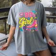 80's Girl Roller Skates Skating Eighties 1980s Nostalgia Women's Comfort Colors T-Shirt Gray