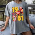 80s Vibes Mixed Tapes & Roller Skates 1981 Nostalgia Retro Women's Comfort Colors T-Shirt Gray