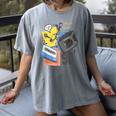 90s Retro Cassette And Walkman Nostalgia Graphic Tee Women's Comfort Colors T-Shirt Gray