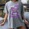 Alzheimer's Awareness I Wear Purple In Memory Of My Aunt Women's Comfort Colors T-Shirt Gray