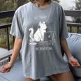 Antisocial Introvert Cat With Coffee On Computer Emo Goth Women's Comfort Colors T-Shirt Gray
