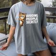 Avoiding People Secretly Cat Introvert Humor Women's Comfort Colors T-Shirt Gray Avoiding People Secretly Cat Introvert Humor Women's Comfort Colors T-Shirt Gray