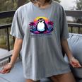 Awkward But Loyal Penguin Synthwave Vapowave Introvert Women's Comfort Colors T-Shirt Gray