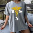Bachelor Of Science Nursing Graduation Women's Comfort Colors T-Shirt Gray