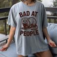 Bad At People Ferret Introvert Saying Slogan Women's Comfort Colors T-Shirt Gray