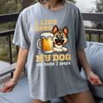 I Like Beer My Dog And Maybe 2 People Introvert Pun Women's Comfort Colors T-Shirt Gray
