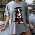 Bernese Mountain Dog Graduation Cap Graduate Training School For Men Women Girls Kids Women's Comfort Colors T-Shirt Gray